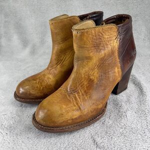 Bed Stu Yell Boots Women Size 8 Cobbler Series Booties Bench Made Tan Brown